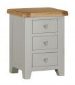 Toronto Oak and Grey Painted 3 Drawer Bedside Table